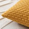 MIULEE Christmas Throw Pillow Covers Soft Corduroy Decorative Set of 2 Boho Striped Pillow Covers Pillowcases Farmhouse Home Decor for Couch Bed Sofa Living Room 18×18 Inch Pure White(Yellow)