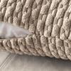 MIULEE Christmas Throw Pillow Covers Soft Corduroy Decorative Set of 2 Boho Striped Pillow Covers Pillowcases Farmhouse Home Decor for Couch Bed Sofa Living Room 18×18 Inch Pure White(Light Brown)