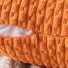 MIULEE Christmas Throw Pillow Covers Soft Corduroy Decorative Set of 2 Boho Striped Pillow Covers Pillowcases Farmhouse Home Decor for Couch Bed Sofa Living Room 18×18 Inch Pure White(Orange)