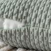MIULEE Christmas Throw Pillow Covers Soft Corduroy Decorative Set of 2 Boho Striped Pillow Covers Pillowcases Farmhouse Home Decor for Couch Bed Sofa Living Room 18×18 Inch Pure White(Greyish Green)