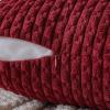 MIULEE Christmas Throw Pillow Covers Soft Corduroy Decorative Set of 2 Boho Striped Pillow Covers Pillowcases Farmhouse Home Decor for Couch Bed Sofa Living Room 18×18 Inch Pure White(Wine Red)