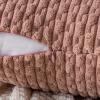 MIULEE Christmas Throw Pillow Covers Soft Corduroy Decorative Set of 2 Boho Striped Pillow Covers Pillowcases Farmhouse Home Decor for Couch Bed Sofa Living Room 18×18 Inch Pure White(Blush Pink)