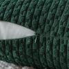 MIULEE Christmas Throw Pillow Covers Soft Corduroy Decorative Set of 2 Boho Striped Pillow Covers Pillowcases Farmhouse Home Decor for Couch Bed Sofa Living Room 18×18 Inch Pure White(Army Green)