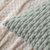 MIULEE Christmas Throw Pillow Covers Soft Corduroy Decorative Set of 2 Boho Striped Pillow Covers Pillowcases Farmhouse Home Decor for Couch Bed Sofa Living Room 18×18 Inch Pure White(Greyish Green)