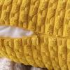 MIULEE Christmas Throw Pillow Covers Soft Corduroy Decorative Set of 2 Boho Striped Pillow Covers Pillowcases Farmhouse Home Decor for Couch Bed Sofa Living Room 18×18 Inch Pure White(Mustard Yellow)