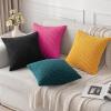 MIULEE Christmas Throw Pillow Covers Soft Corduroy Decorative Set of 2 Boho Striped Pillow Covers Pillowcases Farmhouse Home Decor for Couch Bed Sofa Living Room 18×18 Inch Pure White(Hot Pink)