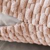 MIULEE Christmas Throw Pillow Covers Soft Corduroy Decorative Set of 2 Boho Striped Pillow Covers Pillowcases Farmhouse Home Decor for Couch Bed Sofa Living Room 18×18 Inch Pure White(Pink)