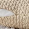 MIULEE Christmas Throw Pillow Covers Soft Corduroy Decorative Set of 2 Boho Striped Pillow Covers Pillowcases Farmhouse Home Decor for Couch Bed Sofa Living Room 18×18 Inch Pure White(Beige)