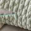 MIULEE Christmas Throw Pillow Covers Soft Corduroy Decorative Set of 2 Boho Striped Pillow Covers Pillowcases Farmhouse Home Decor for Couch Bed Sofa Living Room 18×18 Inch Pure White(Light Green)