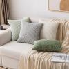 MIULEE Christmas Throw Pillow Covers Soft Corduroy Decorative Set of 2 Boho Striped Pillow Covers Pillowcases Farmhouse Home Decor for Couch Bed Sofa Living Room 18×18 Inch Pure White(Light Grey)