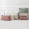 MIULEE Christmas Throw Pillow Covers Soft Corduroy Decorative Set of 2 Boho Striped Pillow Covers Pillowcases Farmhouse Home Decor for Couch Bed Sofa Living Room 18×18 Inch Pure White(Blush Pink)