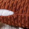 MIULEE Christmas Throw Pillow Covers Soft Corduroy Decorative Set of 2 Boho Striped Pillow Covers Pillowcases Farmhouse Home Decor for Couch Bed Sofa Living Room 18×18 Inch Pure White(Burnt)