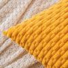 MIULEE Christmas Throw Pillow Covers Soft Corduroy Decorative Set of 2 Boho Striped Pillow Covers Pillowcases Farmhouse Home Decor for Couch Bed Sofa Living Room 18×18 Inch Pure White(Golden Yellow)