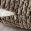 MIULEE Christmas Throw Pillow Covers Soft Corduroy Decorative Set of 2 Boho Striped Pillow Covers Pillowcases Farmhouse Home Decor for Couch Bed Sofa Living Room 18×18 Inch Pure White(Brown)