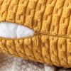 MIULEE Christmas Throw Pillow Covers Soft Corduroy Decorative Set of 2 Boho Striped Pillow Covers Pillowcases Farmhouse Home Decor for Couch Bed Sofa Living Room 18×18 Inch Pure White(Yellow)