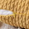 MIULEE Christmas Throw Pillow Covers Soft Corduroy Decorative Set of 2 Boho Striped Pillow Covers Pillowcases Farmhouse Home Decor for Couch Bed Sofa Living Room 18×18 Inch Pure White(Gold)
