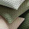 MIULEE Christmas Throw Pillow Covers Soft Corduroy Decorative Set of 2 Boho Striped Pillow Covers Pillowcases Farmhouse Home Decor for Couch Bed Sofa Living Room 18×18 Inch Pure White(Sage Green)