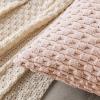 MIULEE Christmas Throw Pillow Covers Soft Corduroy Decorative Set of 2 Boho Striped Pillow Covers Pillowcases Farmhouse Home Decor for Couch Bed Sofa Living Room 18×18 Inch Pure White(Pink)
