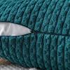 MIULEE Christmas Throw Pillow Covers Soft Corduroy Decorative Set of 2 Boho Striped Pillow Covers Pillowcases Farmhouse Home Decor for Couch Bed Sofa Living Room 18×18 Inch Pure White(Teal Blue)