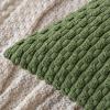 MIULEE Christmas Throw Pillow Covers Soft Corduroy Decorative Set of 2 Boho Striped Pillow Covers Pillowcases Farmhouse Home Decor for Couch Bed Sofa Living Room 18×18 Inch Pure White(Moss Green)