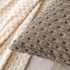 MIULEE Christmas Throw Pillow Covers Soft Corduroy Decorative Set of 2 Boho Striped Pillow Covers Pillowcases Farmhouse Home Decor for Couch Bed Sofa Living Room 18×18 Inch Pure White(Brown)