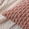 MIULEE Christmas Throw Pillow Covers Soft Corduroy Decorative Set of 2 Boho Striped Pillow Covers Pillowcases Farmhouse Home Decor for Couch Bed Sofa Living Room 18×18 Inch Pure White(Blush Pink)