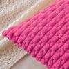 MIULEE Christmas Throw Pillow Covers Soft Corduroy Decorative Set of 2 Boho Striped Pillow Covers Pillowcases Farmhouse Home Decor for Couch Bed Sofa Living Room 18×18 Inch Pure White(Hot Pink)