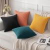 MIULEE Christmas Throw Pillow Covers Soft Corduroy Decorative Set of 2 Boho Striped Pillow Covers Pillowcases Farmhouse Home Decor for Couch Bed Sofa Living Room 18×18 Inch Pure White(Coral Red)
