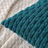 MIULEE Christmas Throw Pillow Covers Soft Corduroy Decorative Set of 2 Boho Striped Pillow Covers Pillowcases Farmhouse Home Decor for Couch Bed Sofa Living Room 18×18 Inch Pure White(Teal Blue)
