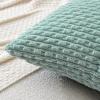 MIULEE Christmas Throw Pillow Covers Soft Corduroy Decorative Set of 2 Boho Striped Pillow Covers Pillowcases Farmhouse Home Decor for Couch Bed Sofa Living Room 18×18 Inch Pure White(Turquoise)