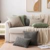 MIULEE Christmas Throw Pillow Covers Soft Corduroy Decorative Set of 2 Boho Striped Pillow Covers Pillowcases Farmhouse Home Decor for Couch Bed Sofa Living Room 18×18 Inch Pure White(Light Brown)