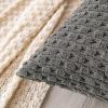 MIULEE Christmas Throw Pillow Covers Soft Corduroy Decorative Set of 2 Boho Striped Pillow Covers Pillowcases Farmhouse Home Decor for Couch Bed Sofa Living Room 18×18 Inch Pure White(Dark Grey)