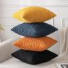 MIULEE Christmas Throw Pillow Covers Soft Corduroy Decorative Set of 2 Boho Striped Pillow Covers Pillowcases Farmhouse Home Decor for Couch Bed Sofa Living Room 18×18 Inch Pure White(Orange)