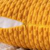 MIULEE Christmas Throw Pillow Covers Soft Corduroy Decorative Set of 2 Boho Striped Pillow Covers Pillowcases Farmhouse Home Decor for Couch Bed Sofa Living Room 18×18 Inch Pure White(Golden Yellow)