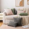 MIULEE Christmas Throw Pillow Covers Soft Corduroy Decorative Set of 2 Boho Striped Pillow Covers Pillowcases Farmhouse Home Decor for Couch Bed Sofa Living Room 18×18 Inch Pure White(Pink)