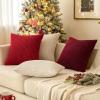 MIULEE Christmas Throw Pillow Covers Soft Corduroy Decorative Set of 2 Boho Striped Pillow Covers Pillowcases Farmhouse Home Decor for Couch Bed Sofa Living Room 18×18 Inch Pure White(Pure White)