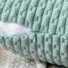 MIULEE Christmas Throw Pillow Covers Soft Corduroy Decorative Set of 2 Boho Striped Pillow Covers Pillowcases Farmhouse Home Decor for Couch Bed Sofa Living Room 18×18 Inch Pure White(Turquoise)
