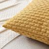 MIULEE Christmas Throw Pillow Covers Soft Corduroy Decorative Set of 2 Boho Striped Pillow Covers Pillowcases Farmhouse Home Decor for Couch Bed Sofa Living Room 18×18 Inch Pure White(Gold)