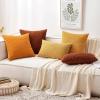 MIULEE Christmas Throw Pillow Covers Soft Corduroy Decorative Set of 2 Boho Striped Pillow Covers Pillowcases Farmhouse Home Decor for Couch Bed Sofa Living Room 18×18 Inch Pure White(Burnt)