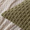 MIULEE Christmas Throw Pillow Covers Soft Corduroy Decorative Set of 2 Boho Striped Pillow Covers Pillowcases Farmhouse Home Decor for Couch Bed Sofa Living Room 18×18 Inch Pure White(Olive Green)
