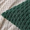 MIULEE Christmas Throw Pillow Covers Soft Corduroy Decorative Set of 2 Boho Striped Pillow Covers Pillowcases Farmhouse Home Decor for Couch Bed Sofa Living Room 18×18 Inch Pure White(Army Green)