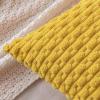 MIULEE Christmas Throw Pillow Covers Soft Corduroy Decorative Set of 2 Boho Striped Pillow Covers Pillowcases Farmhouse Home Decor for Couch Bed Sofa Living Room 18×18 Inch Pure White(Mustard Yellow)