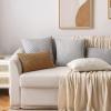 MIULEE Christmas Throw Pillow Covers Soft Corduroy Decorative Set of 2 Boho Striped Pillow Covers Pillowcases Farmhouse Home Decor for Couch Bed Sofa Living Room 18×18 Inch Pure White(Light Coffee)