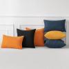 MIULEE Christmas Throw Pillow Covers Soft Corduroy Decorative Set of 2 Boho Striped Pillow Covers Pillowcases Farmhouse Home Decor for Couch Bed Sofa Living Room 18×18 Inch Pure White(Black)