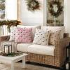 MIULEE Christmas Tree Decorative Pillow Covers Faux Fur Wool Throw Pillows Soft Plush Cushion Covers Set of 2 Xmas Home Decor Winter Holiday for Sofa Couch Livingroom Bed 18×18 Inch Beige(Cream)