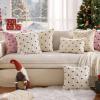 MIULEE Christmas Tree Decorative Pillow Covers Faux Fur Wool Throw Pillows Soft Plush Cushion Covers Set of 2 Xmas Home Decor Winter Holiday for Sofa Couch Livingroom Bed 18×18 Inch Beige(Beige)