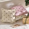 MIULEE Christmas Tree Decorative Pillow Covers Faux Fur Wool Throw Pillows Soft Plush Cushion Covers Set of 2 Xmas Home Decor Winter Holiday for Sofa Couch Livingroom Bed 18×18 Inch Cream(Pink)
