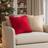 MIULEE Christmas Trees Pillow Covers Set of 2 Decorative Soft Throw Pillows Plush Faux Fur Wool Embroidered Couch Cushion for Holiday Winter Home Decor Chair Sofa Bedroom Living Room,Green 18x18inch(White)