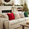 MIULEE Christmas Trees Pillow Covers Set of 2 Decorative Soft Throw Pillows Plush Faux Fur Wool Embroidered Couch Cushion for Holiday Winter Home Decor Chair Sofa Bedroom Living Room,Green 18x18inch(White)