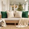 MIULEE Christmas Trees Pillow Covers Set of 2 Decorative Soft Throw Pillows Plush Faux Fur Wool Embroidered Couch Cushion for Holiday Winter Home Decor Chair Sofa Bedroom Living Room,Green 18x18inch(Green)